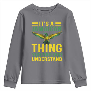 It's A Jamaican Thing Yuh Nah Guh Understand Youth Sweatshirt Jamaica Hummingbird TS11 Charcoal Print Your Wear