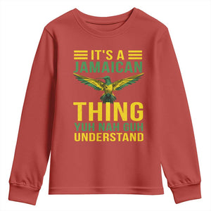 It's A Jamaican Thing Yuh Nah Guh Understand Youth Sweatshirt Jamaica Hummingbird TS11 Red Print Your Wear