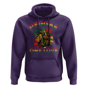 Reggae One Love Hoodie Rasta Music Jamaican Pride Headphones Lion TS11 Purple Print Your Wear