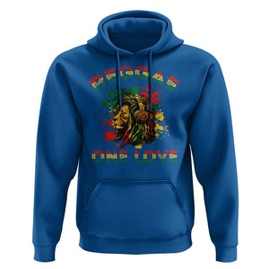 Reggae One Love Hoodie Rasta Music Jamaican Pride Headphones Lion TS11 Royal Blue Print Your Wear
