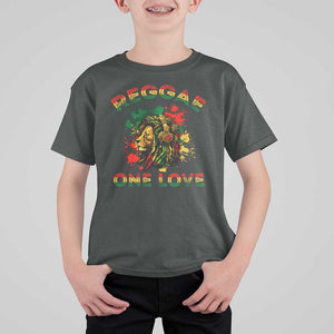 Reggae One Love T Shirt For Kid Rasta Music Jamaican Pride Headphones Lion TS11 Dark Heather Print Your Wear