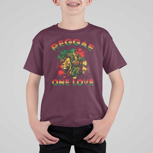 Reggae One Love T Shirt For Kid Rasta Music Jamaican Pride Headphones Lion TS11 Maroon Print Your Wear