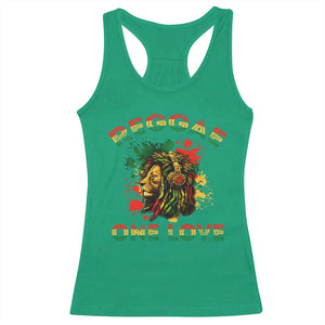 Reggae One Love Racerback Tank Top Rasta Music Jamaican Pride Headphones Lion TS11 Irish Green Print Your Wear
