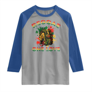 Reggae One Love Raglan Shirt Rasta Music Jamaican Pride Headphones Lion TS11 Sport Gray Royal Print Your Wear