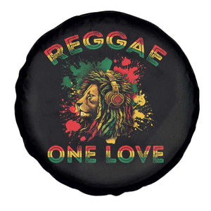 Reggae One Love Spare Tire Cover Rasta Music Jamaican Pride Headphones Lion TS11 Print Your Wear
