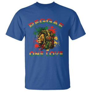 Reggae One Love T Shirt Rasta Music Jamaican Pride Headphones Lion TS11 Royal Blue Print Your Wear