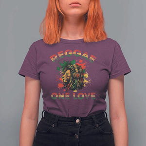 Reggae One Love T Shirt For Women Rasta Music Jamaican Pride Headphones Lion TS11 Maroon Print Your Wear