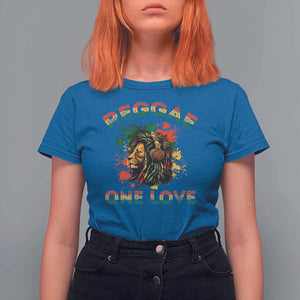 Reggae One Love T Shirt For Women Rasta Music Jamaican Pride Headphones Lion TS11 Royal Blue Print Your Wear