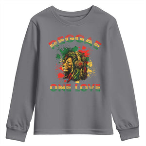 Reggae One Love Youth Sweatshirt Rasta Music Jamaican Pride Headphones Lion TS11 Charcoal Print Your Wear