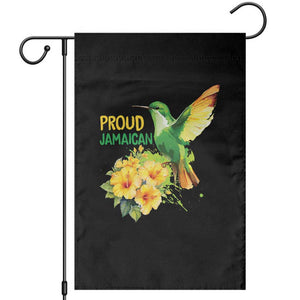 Proud Jamaican Garden Flag Jamaica Flag Hummingbird Hibiscus TS11 Black Print Your Wear
