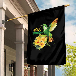 Proud Jamaican Garden Flag Jamaica Flag Hummingbird Hibiscus TS11 Print Your Wear