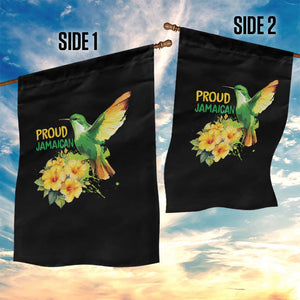 Proud Jamaican Garden Flag Jamaica Flag Hummingbird Hibiscus TS11 Print Your Wear