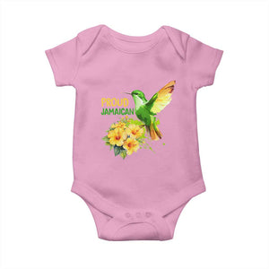 Proud Jamaican Baby Onesie Jamaica Flag Hummingbird Hibiscus TS11 Light Pink Print Your Wear