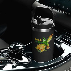 Proud Jamaican Flip Straw Tumbler Jamaica Flag Hummingbird Hibiscus TS11 Print Your Wear
