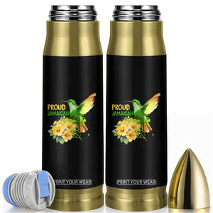 Proud Jamaican Bullet Tumbler Jamaica Flag Hummingbird Hibiscus TS11 Black Print Your Wear