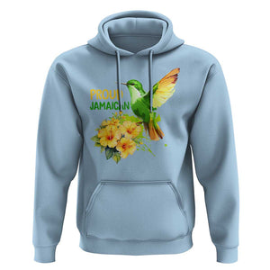Proud Jamaican Hoodie Jamaica Flag Hummingbird Hibiscus TS11 Light Blue Print Your Wear