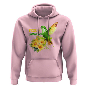 Proud Jamaican Hoodie Jamaica Flag Hummingbird Hibiscus TS11 Light Pink Print Your Wear