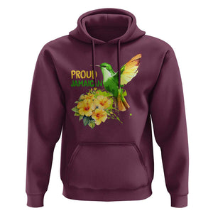 Proud Jamaican Hoodie Jamaica Flag Hummingbird Hibiscus TS11 Maroon Print Your Wear