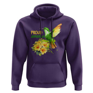 Proud Jamaican Hoodie Jamaica Flag Hummingbird Hibiscus TS11 Purple Print Your Wear