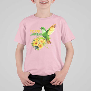 Proud Jamaican T Shirt For Kid Jamaica Flag Hummingbird Hibiscus TS11 Light Pink Print Your Wear