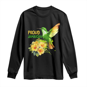 Proud Jamaican Long Sleeve Shirt Jamaica Flag Hummingbird Hibiscus TS11 Black Print Your Wear