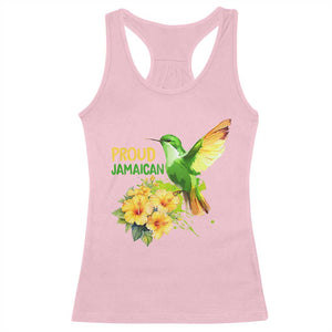 Proud Jamaican Racerback Tank Top Jamaica Flag Hummingbird Hibiscus TS11 Light Pink Print Your Wear