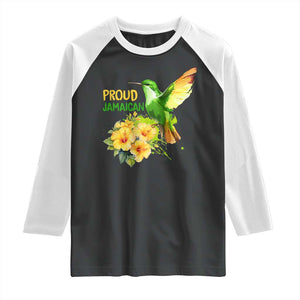 Proud Jamaican Raglan Shirt Jamaica Flag Hummingbird Hibiscus TS11 Black White Print Your Wear