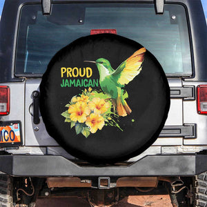 Proud Jamaican Spare Tire Cover Jamaica Flag Hummingbird Hibiscus TS11 No hole Black Print Your Wear