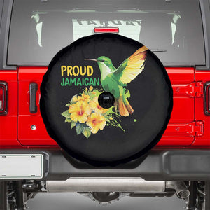 Proud Jamaican Spare Tire Cover Jamaica Flag Hummingbird Hibiscus TS11 Black Print Your Wear