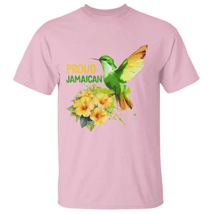 Proud Jamaican T Shirt Jamaica Flag Hummingbird Hibiscus TS11 Light Pink Print Your Wear