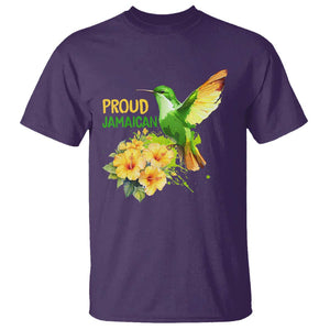 Proud Jamaican T Shirt Jamaica Flag Hummingbird Hibiscus TS11 Purple Print Your Wear