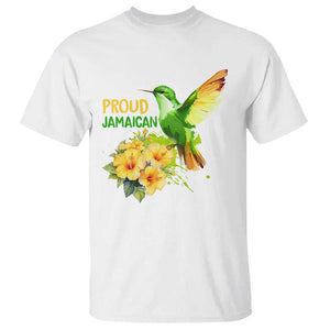 Proud Jamaican T Shirt Jamaica Flag Hummingbird Hibiscus TS11 White Print Your Wear