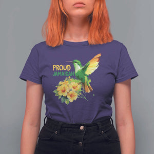 Proud Jamaican T Shirt For Women Jamaica Flag Hummingbird Hibiscus TS11 Purple Print Your Wear
