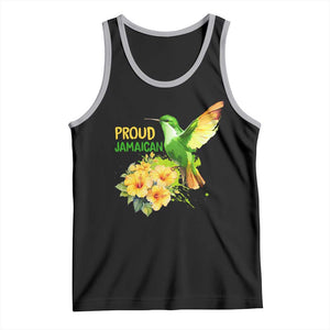 Proud Jamaican Tank Top Jamaica Flag Hummingbird Hibiscus TS11 Black Athletic Heather Print Your Wear