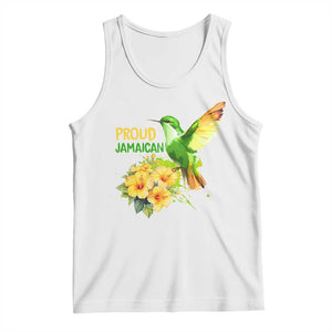 Proud Jamaican Tank Top Jamaica Flag Hummingbird Hibiscus TS11 White Print Your Wear