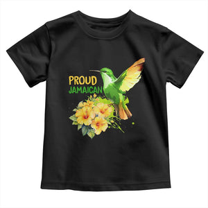 Proud Jamaican Toddler T Shirt Jamaica Flag Hummingbird Hibiscus TS11 Black Print Your Wear