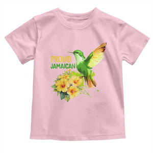 Proud Jamaican Toddler T Shirt Jamaica Flag Hummingbird Hibiscus TS11 Light Pink Print Your Wear