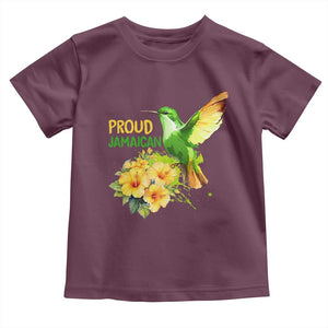 Proud Jamaican Toddler T Shirt Jamaica Flag Hummingbird Hibiscus TS11 Maroon Print Your Wear