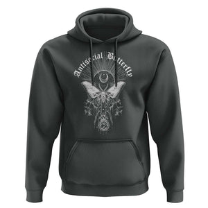 Funny Moth Hoodie Antisocial Butterfly Vintage Myth Superstitions TS11 Dark Heather Print Your Wear