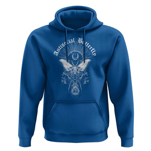 Funny Moth Hoodie Antisocial Butterfly Vintage Myth Superstitions TS11 Royal Blue Print Your Wear
