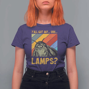 Funny Moth T Shirt For Women Y'all Got Any Lamps Insect Meme TS11 Purple Print Your Wear