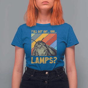 Funny Moth T Shirt For Women Y'all Got Any Lamps Insect Meme TS11 Royal Blue Print Your Wear