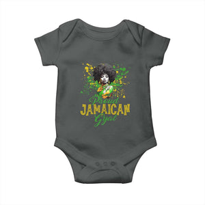 Proud Jamaican Gyal Baby Onesie Afro Black Girls Jamaica Flag TS11 Dark Heather Print Your Wear