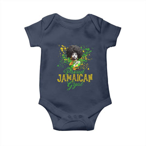 Proud Jamaican Gyal Baby Onesie Afro Black Girls Jamaica Flag TS11 Navy Print Your Wear