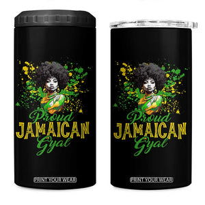 Proud Jamaican Gyal 4 in 1 Can Cooler Tumbler Afro Black Girls Jamaica Flag TS11 One Size: 16 oz Black Print Your Wear