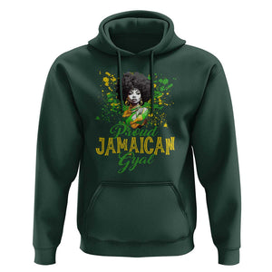 Proud Jamaican Gyal Hoodie Afro Black Girls Jamaica Flag TS11 Dark Forest Green Print Your Wear