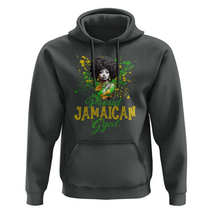 Proud Jamaican Gyal Hoodie Afro Black Girls Jamaica Flag TS11 Dark Heather Print Your Wear