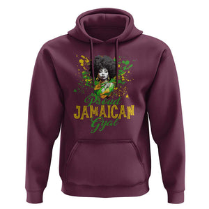 Proud Jamaican Gyal Hoodie Afro Black Girls Jamaica Flag TS11 Maroon Print Your Wear