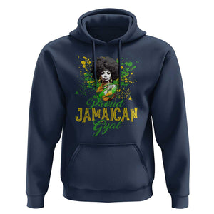 Proud Jamaican Gyal Hoodie Afro Black Girls Jamaica Flag TS11 Navy Print Your Wear