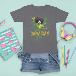 Proud Jamaican Gyal T Shirt For Kid Afro Black Girls Jamaica Flag TS11 Charcoal Print Your Wear